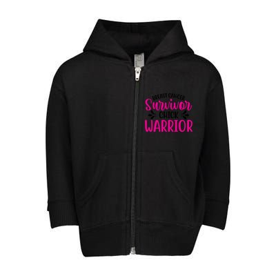 Breast Cancer Survivor Chick Warrior Toddler Zip Fleece Hoodie