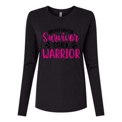 Breast Cancer Survivor Chick Warrior Womens Cotton Relaxed Long Sleeve T-Shirt