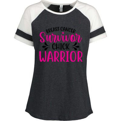 Breast Cancer Survivor Chick Warrior Enza Ladies Jersey Colorblock Tee