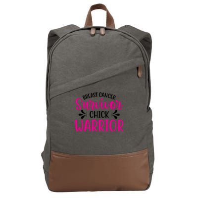 Breast Cancer Survivor Chick Warrior Cotton Canvas Backpack