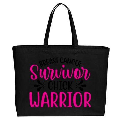 Breast Cancer Survivor Chick Warrior Cotton Canvas Jumbo Tote