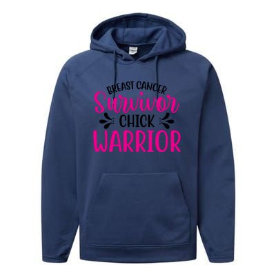 Breast Cancer Survivor Chick Warrior Performance Fleece Hoodie