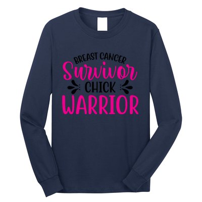 Breast Cancer Survivor Chick Warrior Long Sleeve Shirt