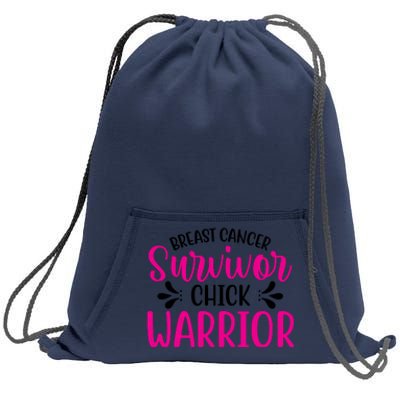 Breast Cancer Survivor Chick Warrior Sweatshirt Cinch Pack Bag