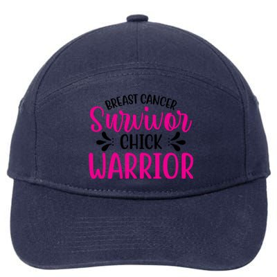 Breast Cancer Survivor Chick Warrior 7-Panel Snapback Hat