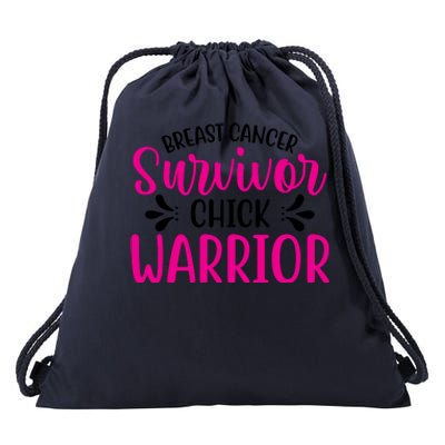 Breast Cancer Survivor Chick Warrior Drawstring Bag