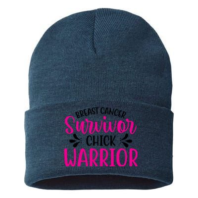 Breast Cancer Survivor Chick Warrior Sustainable Knit Beanie