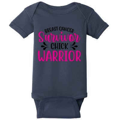 Breast Cancer Survivor Chick Warrior Baby Bodysuit