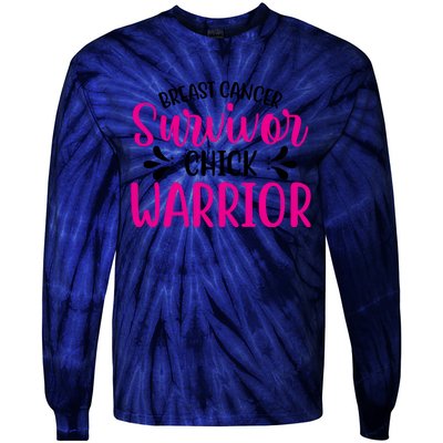 Breast Cancer Survivor Chick Warrior Tie-Dye Long Sleeve Shirt