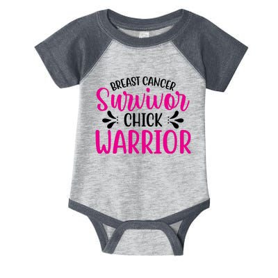 Breast Cancer Survivor Chick Warrior Infant Baby Jersey Bodysuit