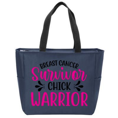 Breast Cancer Survivor Chick Warrior Zip Tote Bag