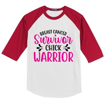 Breast Cancer Survivor Chick Warrior Kids Colorblock Raglan Jersey