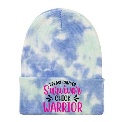 Breast Cancer Survivor Chick Warrior Tie Dye 12in Knit Beanie