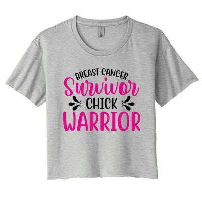 Breast Cancer Survivor Chick Warrior Women's Crop Top Tee