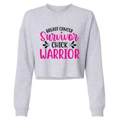 Breast Cancer Survivor Chick Warrior Cropped Pullover Crew