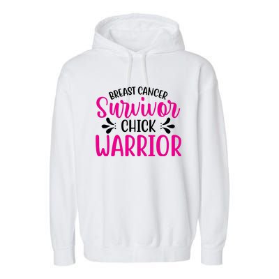 Breast Cancer Survivor Chick Warrior Garment-Dyed Fleece Hoodie