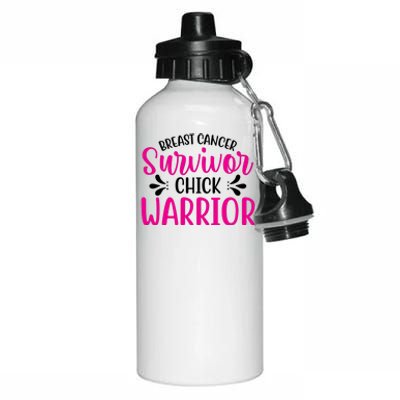 Breast Cancer Survivor Chick Warrior Aluminum Water Bottle