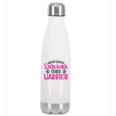 Breast Cancer Survivor Chick Warrior Stainless Steel Insulated Water Bottle