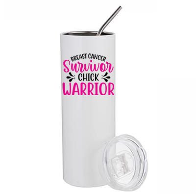 Breast Cancer Survivor Chick Warrior Stainless Steel Tumbler