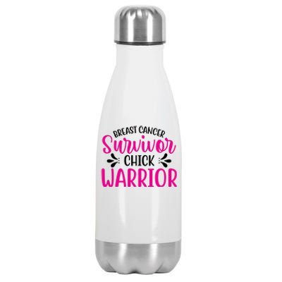 Breast Cancer Survivor Chick Warrior Stainless Steel Insulated Water Bottle