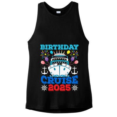 Birthday Cruise Squad 2025 Family Birthday Party Vacation Ladies PosiCharge Tri-Blend Wicking Tank