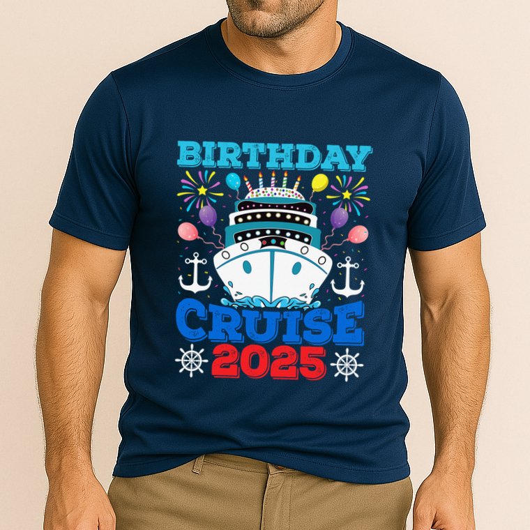 Birthday Cruise Squad 2025 Family Birthday Party Vacation Cooling Performance Crew T-Shirt