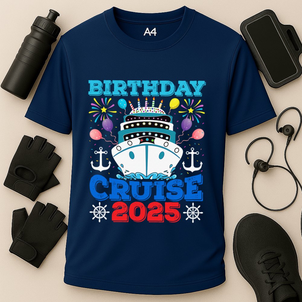Birthday Cruise Squad 2025 Family Birthday Party Vacation Cooling Performance Crew T-Shirt