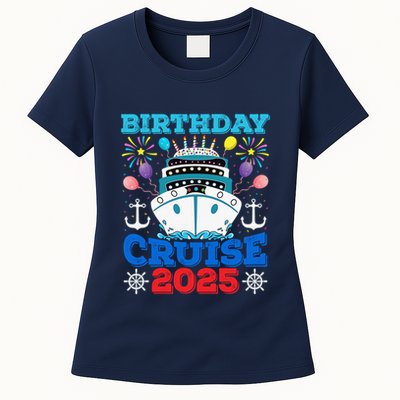 Birthday Cruise Squad 2025 Family Birthday Party Vacation Womens T-Shirt