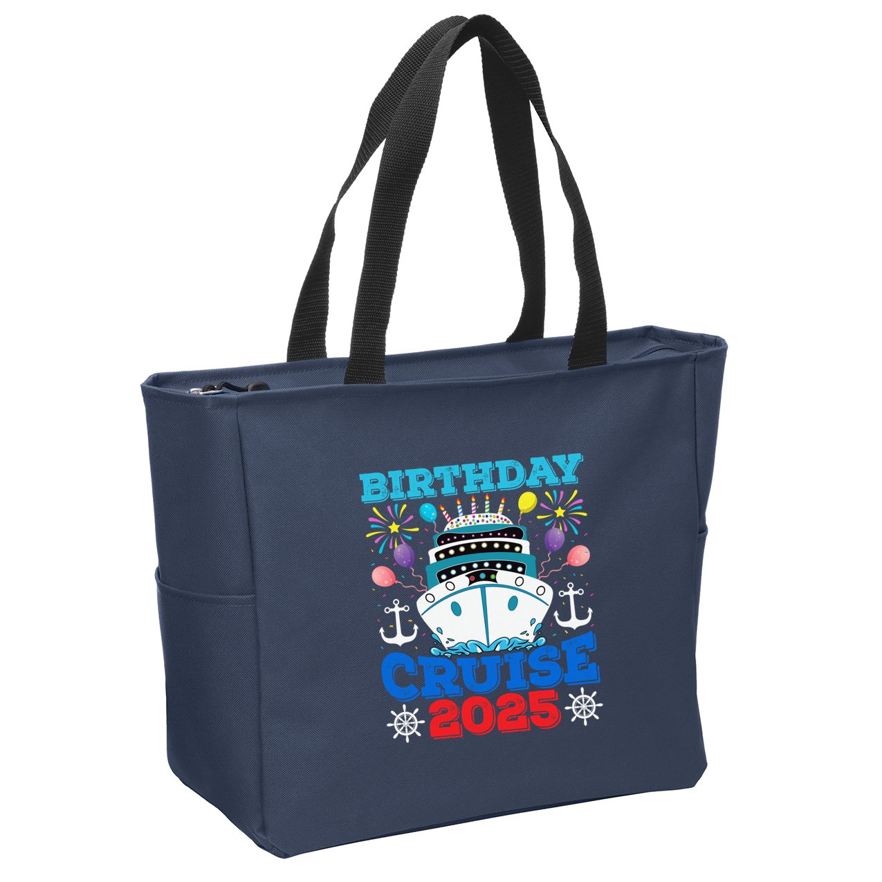 Birthday Cruise Squad 2025 Family Birthday Party Vacation Zip Tote Bag