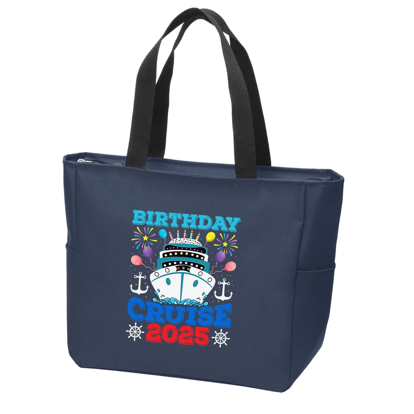 Birthday Cruise Squad 2025 Family Birthday Party Vacation Zip Tote Bag