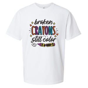 Broken Crayons Still Color Mental Health Matters Quote Sueded Cloud Jersey T-Shirt