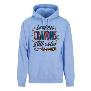 Broken Crayons Still Color Mental Health Matters Quote Unisex Surf Hoodie