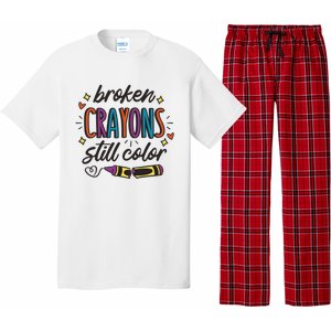 Broken Crayons Still Color Mental Health Matters Quote Pajama Set