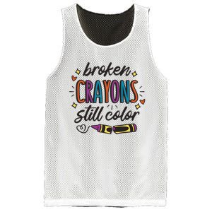 Broken Crayons Still Color Mental Health Matters Quote Mesh Reversible Basketball Jersey Tank