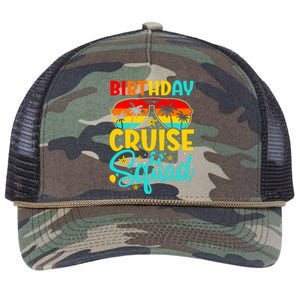 Birthday Cruise Squad Cruising Vacation Funny Crew Retro Rope Trucker Hat Cap