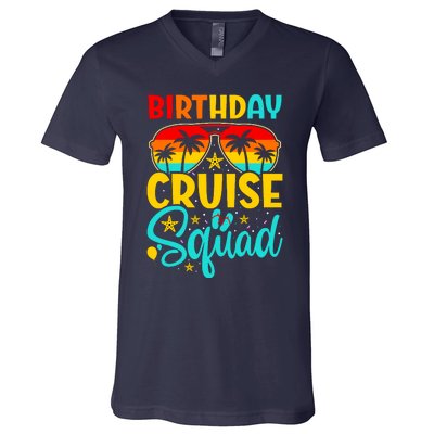 Birthday Cruise Squad Cruising Vacation Funny Crew V-Neck T-Shirt