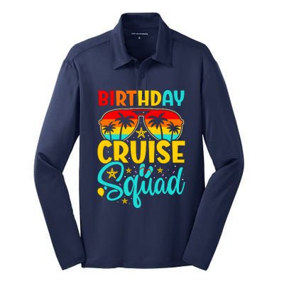 Birthday Cruise Squad Cruising Vacation Funny Crew Silk Touch Performance Long Sleeve Polo