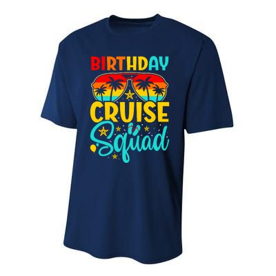 Birthday Cruise Squad Cruising Vacation Funny Crew Performance Sprint T-Shirt