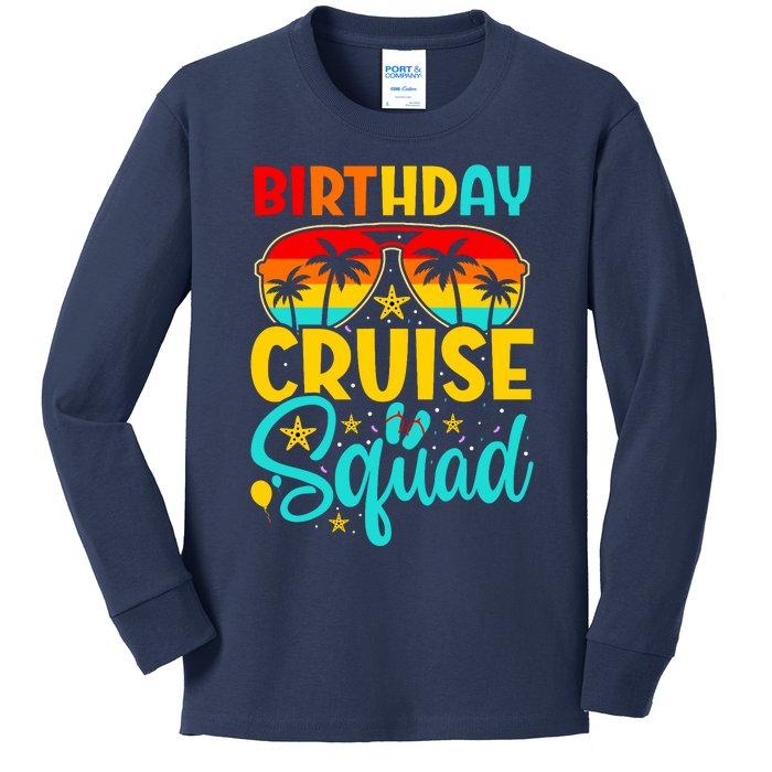 Birthday Cruise Squad Cruising Vacation Funny Crew Kids Long Sleeve Shirt