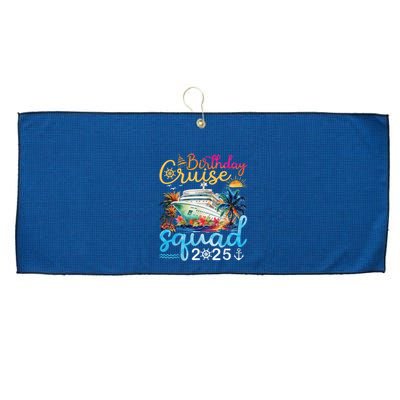 Birthday Cruise Squad 2025 Family Cruise Vacation Birthday Large Microfiber Waffle Golf Towel
