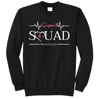 Breast Cancer Squad With Heart And Ribbon Sweatshirt