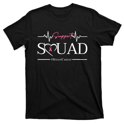 Breast Cancer Squad With Heart And Ribbon T-Shirt