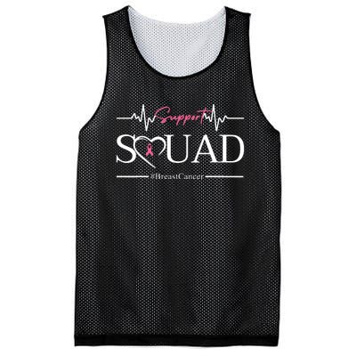 Breast Cancer Squad With Heart And Ribbon Mesh Reversible Basketball Jersey Tank