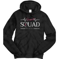 Breast Cancer Squad With Heart And Ribbon Tie Dye Hoodie