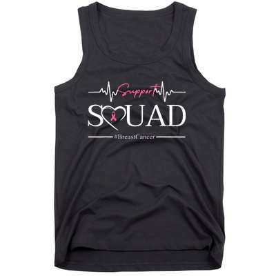 Breast Cancer Squad With Heart And Ribbon Tank Top