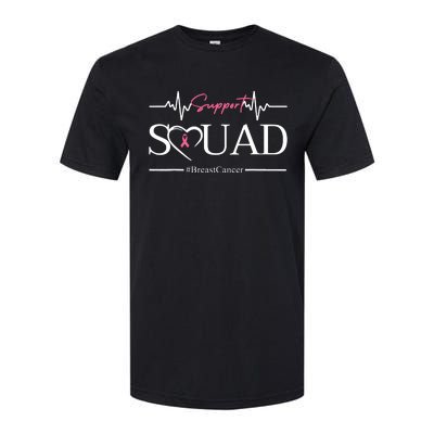 Breast Cancer Squad With Heart And Ribbon Softstyle CVC T-Shirt