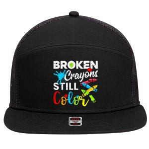 Broken Crayons Still Color 7 Panel Mesh Trucker Snapback Hat