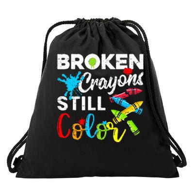 Broken Crayons Still Color Drawstring Bag