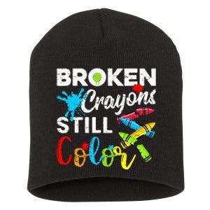 Broken Crayons Still Color Short Acrylic Beanie