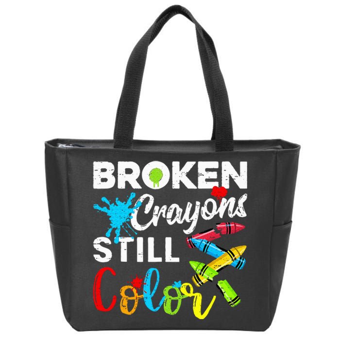 Broken Crayons Still Color Zip Tote Bag